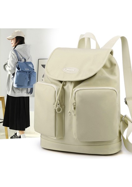 2023 Yeni Moda Çevirme Büyük Kapasiteli Sırt Çantası Rahat Naylon Bez Çanta Kadın Üniversite Öğrencisi Okul Çantası (Yurt Dışından) fırsatları