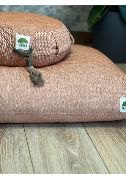 Lotus Meditasyon Minder Seti, Orange Zafu Zabuton Yoga Minderi, Ortası Düz