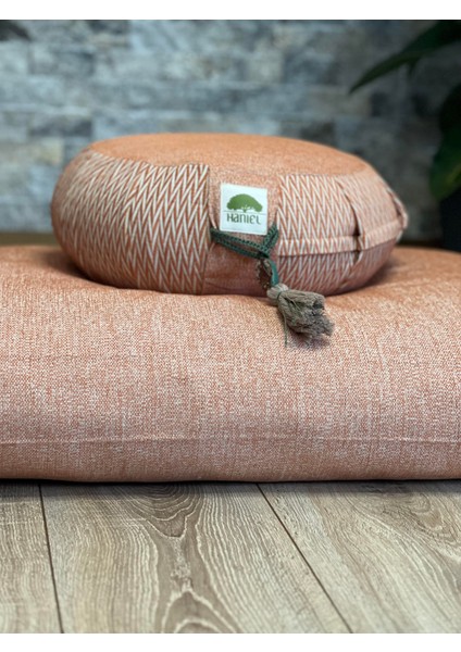 Lotus Meditasyon Minder Seti, Orange Zafu Zabuton Yoga Minderi, Ortası Düz modelleri