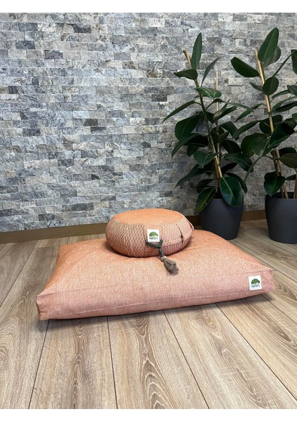 Lotus Meditasyon Minder Seti, Orange Zafu Zabuton Yoga Minderi, Ortası Düz fırsatları