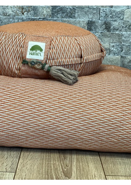 Lotus Meditasyon Minder Seti, Orange Zafu Zabuton Yoga Minderi, Ortası Düz