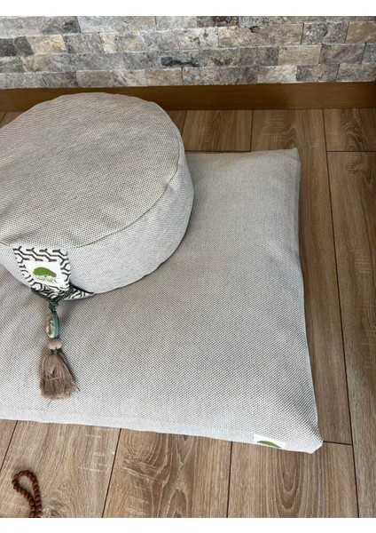 Beyaz Modern Lüks Tasarımda Zafu Yoga ve Meditasyon Minderi: Organik Karabuğday Kabuğu Dolgulu fırsatları
