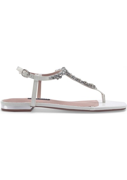 Zulen 3fx Beyaz Kadın Düz Sandalet