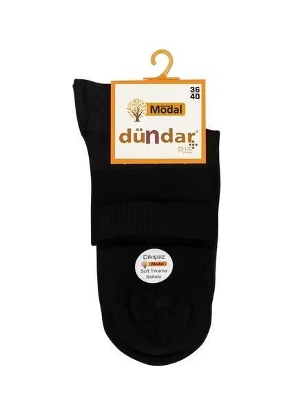 Plus Kadın Modal (Koku Yapmayan) Konç Patik Siyah 6'lı 6937