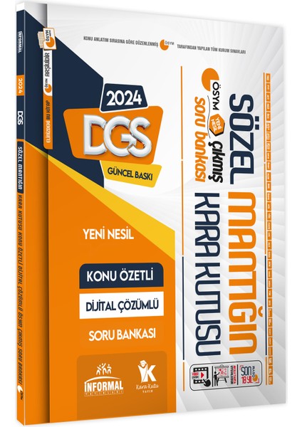 DGS'nin Kara Kutusu Sözel Paket Konu Özetli Çözümlü ÖSYM Arşiv Çıkmış Soru Bankası