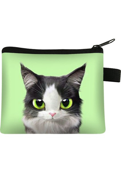 Kedi Bozuk Para Cüzdanı Çocuk Kart Çantası Moda Karikatür Öğrenci Trendy Taşınabilir Saklama Çantası (Yurt Dışından)