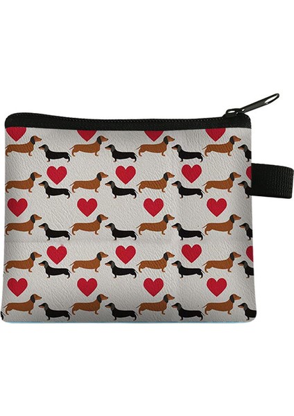 Karikatür Hayvan Hound Köpek Çocuk Bozuk Para Cüzdanı Polyester Basit Kart Tutucu Para Saklama Çantası (Yurt Dışından)