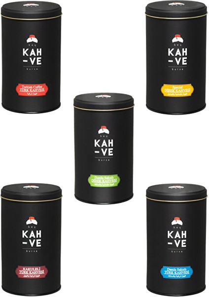 Tanışma Seti Türk ve Dibek Kahvesi Çeşitleri Teneke 250 G - 5 Çeşit