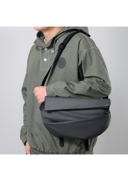 Erkek Göğüs Çantası Düz Renk Omuz Çantası Çok Fonksiyonlu Crossbody Çanta Göğüs Çantası (Yurt Dışından)