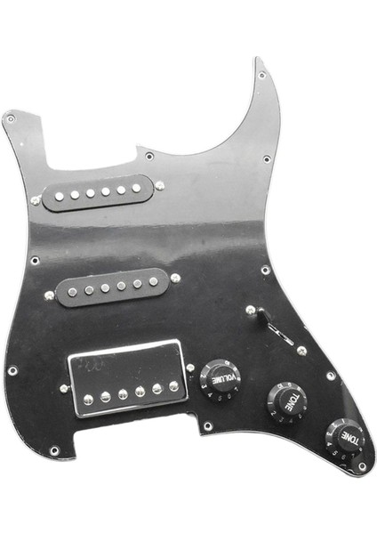 11 Delikli Gitar Yüklü Pickguard Ssh, Önceden Kablolanmış Kazıma Plakası Siyah (Yurt Dışından)