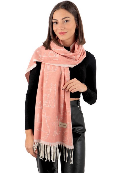 Somon Kedi Desen Kışlık Şal fiyatları