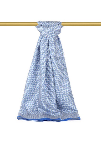 Indigo Petek Desen Twill Ipek Şal