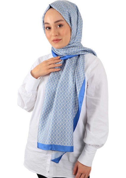 Indigo Petek Desen Twill Ipek Şal modelleri