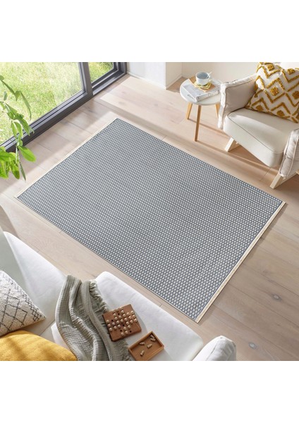 Serenityspace Kaymaz Taban, Yıkanabilir, Katlanabilir, Nefes Alabilir, Homesteadart Rugs, Pamuk Dokuma Dekoratif Mavi Kilim