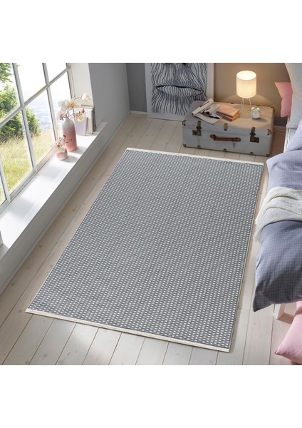 Serenityspace Kaymaz Taban, Yıkanabilir, Katlanabilir, Nefes Alabilir, Homesteadart Rugs, Pamuk Dokuma Dekoratif Mavi Kilim
