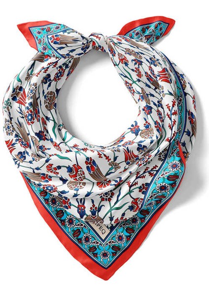 Kırmızı Lale Desen Ipeksi Mendil fiyatları