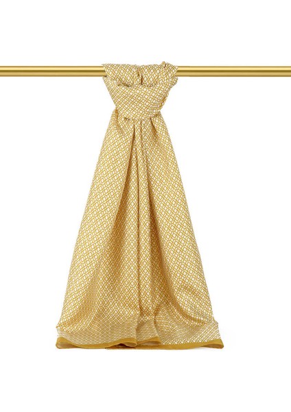 Asit Yeşil Petek Desen Twill Ipek Şal