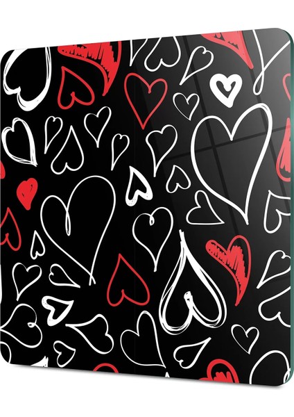Cam Kesme Tahtası Kare Love Desenli 30X30 cm fırsatları