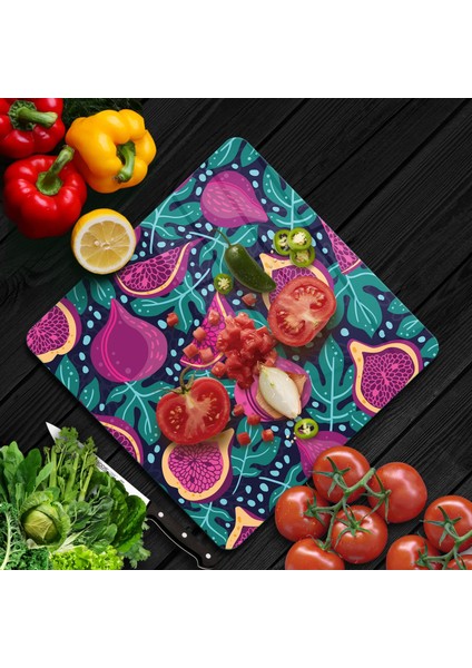 Cam Kesme Tahtası Kare Incir Desenli 30X30 cm fiyatları
