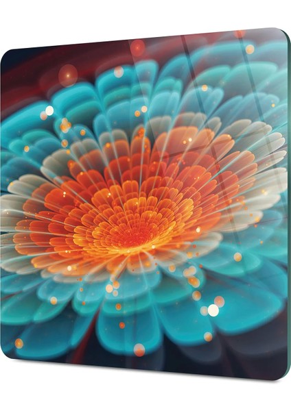 Cam Kesme Tahtası Kare Çiçek Desenli 30X30 cm fırsatları