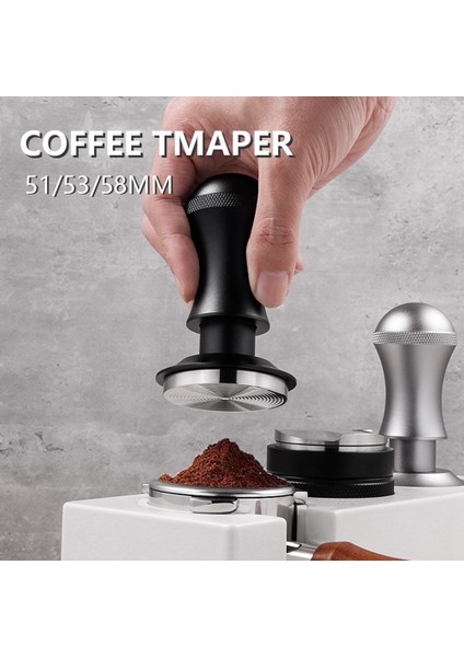 58MM Espresso Sabotajı, Yaylı Premium Barista Aletleri Sabotajı, Paslanmaz Çelik Düz Tabanlı Gümüş (Yurt Dışından)