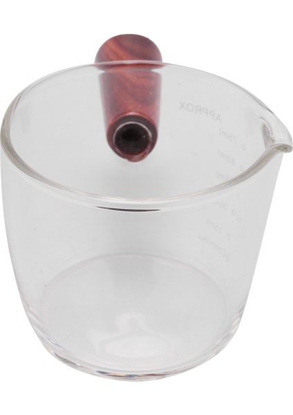 Cam Ölçü Kabı Espresso Shot Bardağı 75ML Üçlü Sürahi Barista Ahşap Saplı Tek Ağızlı (Yurt Dışından)