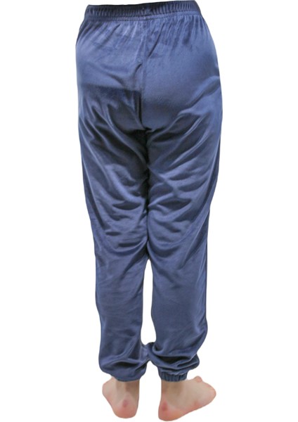 İNCI3421 Kadın Fransız Kadife Lacivert Paçası Lastikli Tek Alt modelleri