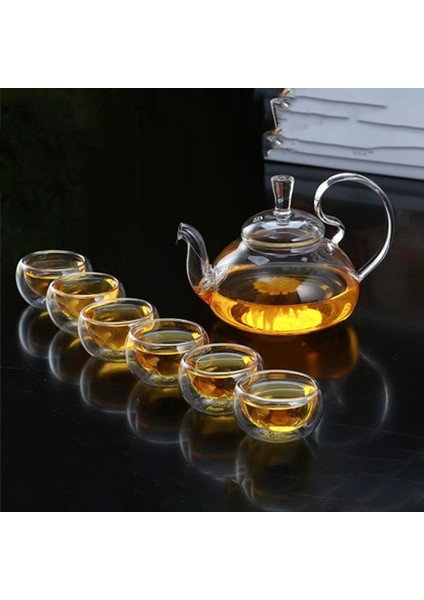 650ML Isıya Dayanıklı Yüksek Saplı Çiçek Kahve Cam Çay Potu Çiçek Açan Cam Çaydanlık Süzgeçli (Yurt Dışından)