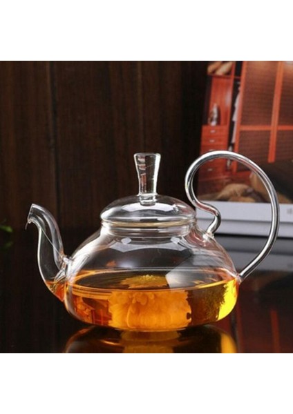 650ML Isıya Dayanıklı Yüksek Saplı Çiçek Kahve Cam Çay Potu Çiçek Açan Cam Çaydanlık Süzgeçli (Yurt Dışından)