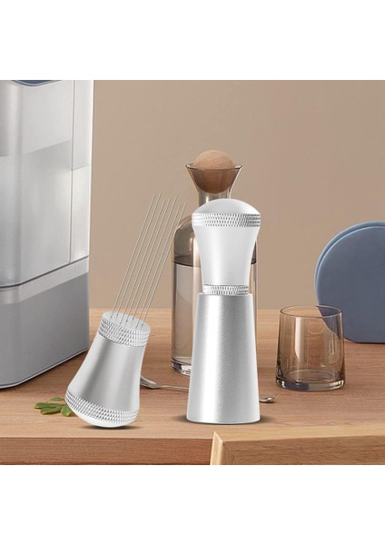 Alaşımlı Kahve Dağıtıcı Karıştırıcılar, Standlı, 0.3mm Kalın Paslanmaz Çelik 7 Iğneler Aracı Espresso Dağıtım Siyah (Yurt Dışından)