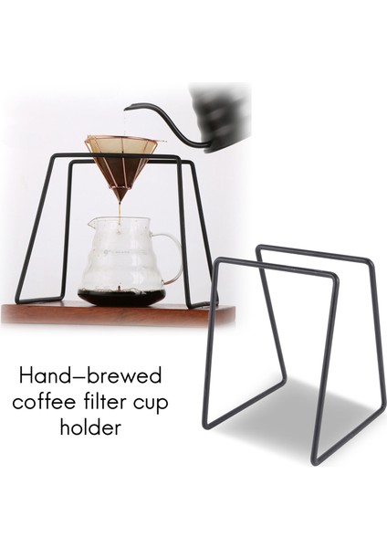 Damla Kahve Filtreli Bardak Tutucu Raf Geometri Kahve Damlatıcı Standı V60 Damla Metal Özel Çerçeve Barista Siyah (Yurt Dışından)