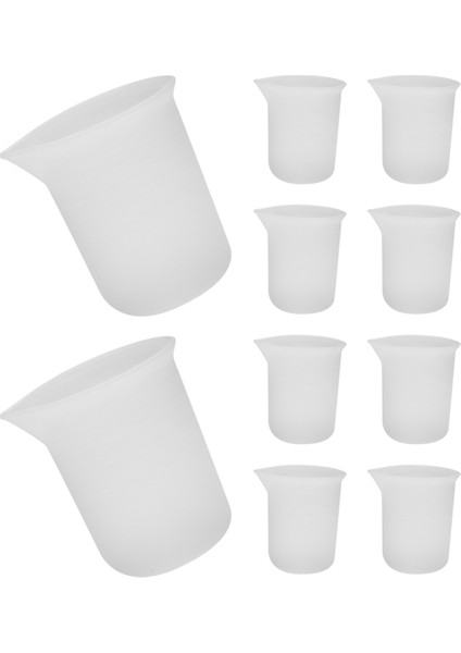 10 Adet Silikon Ölçüm Kapları 100 ml Silikon Kaplar Yapışmaz Karıştırma Kapları Dıy Tutkal Araçları Bardak El Yapımı Zanaat Için (Yurt Dışından)