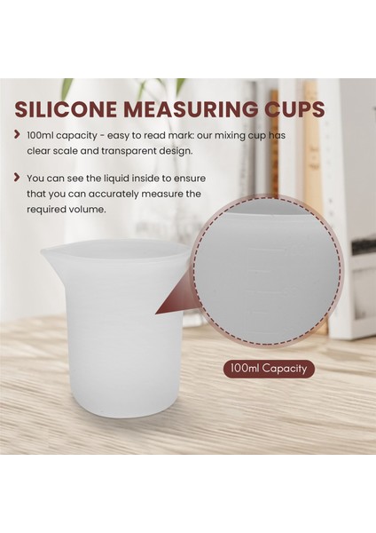 10 Adet Silikon Ölçüm Kapları 100 ml Silikon Kaplar Yapışmaz Karıştırma Kapları Dıy Tutkal Araçları Bardak El Yapımı Zanaat Için (Yurt Dışından)