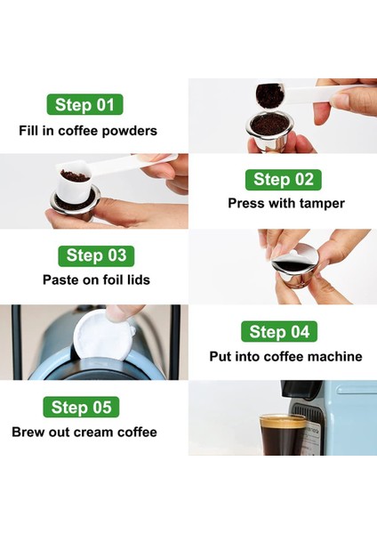Yeniden Kullanılabilir Kahve Kapsülleri Doldurulabilir Kahve Kapsülleri Nespresso Kahve Makinesine Uygun Kapaklı Paslanmaz Çelik Yeniden Kullanılabilir Kapsüller (Yurt Dışından)