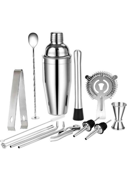 14 Parça Kokteyl Shaker Seti Barmen Seti-Paslanmaz Çelik Bar Araçları Dıy Barmenlik Için Ev Yapımı Kokteyl Aksesuarları (Yurt Dışından)