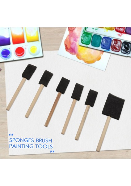 Köpük Fırça Boyama Süngeri Aracı, Ahşap Saplı Paket 10'lu (Yurt Dışından) fiyatları