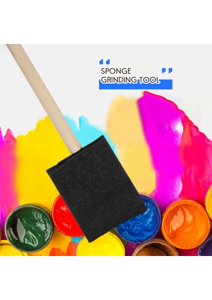 Köpük Fırça Boyama Süngeri Aracı, Ahşap Saplı Paket 10'lu (Yurt Dışından) modelleri