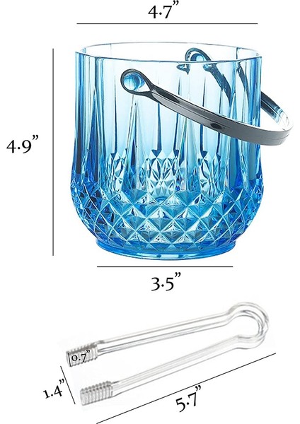 Buz Kovası Plastik Buz Kovası Saplı Akrilik Şeffaf Şampanya Bira Şarap Buz Kovası Ev Için -Mavi (Yurt Dışından) fırsatları