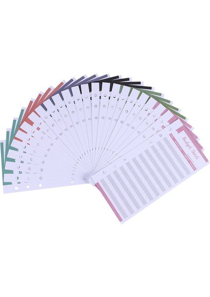 Gider Takipçisi Bütçe Levhaları Delikli 24 Adet Gevşek Yaprak Nakit Para Zarfı A6 Bağlayıcı Cüzdan Cepler Planlayıcısı (Yurt Dışından)