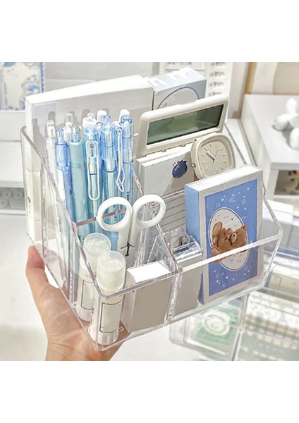 Masa Için Şeffaf Kalem Düzenleyici, Marker Için Plastik Ofis Malzemesi Saklama ve Aksesuar Kutusu, Kırtasiye, Kalemlik B (Yurt Dışından) fiyatları