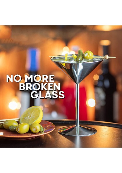 Paslanmaz Çelik Martini Bardağı Seti 4, 8 Oz Metal Kokteyl Bardağı, Kırılmaz, Dayanıklı, Ayna Cilalı Kaplama (Yurt Dışından) modelleri