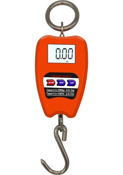 Mini Vinç Kantarı Tartı Dijital Endüstriyel Asılı Kantar 200KG/441LB Ağır Asılı Kanca Terazi Turuncu (Yurt Dışından)