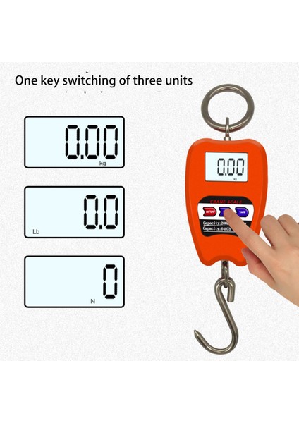 Mini Vinç Kantarı Tartı Dijital Endüstriyel Asılı Kantar 200KG/441LB Ağır Asılı Kanca Terazi Turuncu (Yurt Dışından) indirimleri