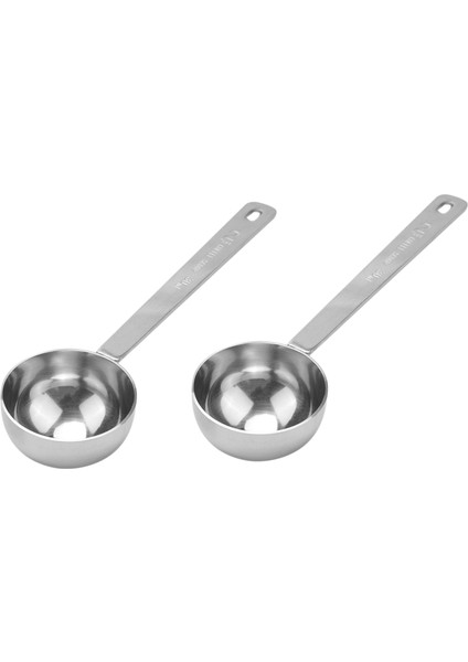 Paslanmaz Çelik Kahve Kaşığı, 2 Yemek Kaşığı Ölçü Kaşığı Kahve Kaşığı, 30ML Metal Uzun Saplı Kaşık Kahve Ölçü Kaşığı, 2'li Set (Yurt Dışından)