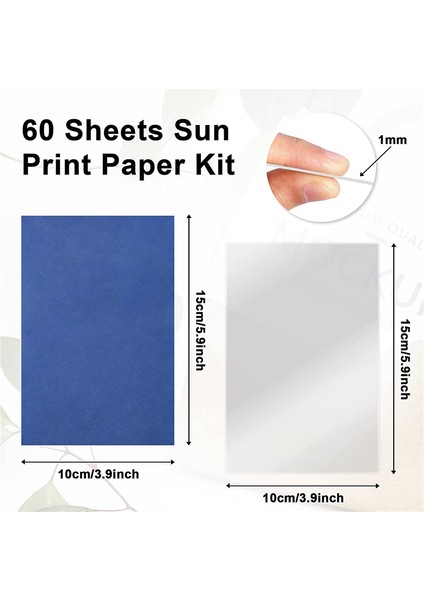 61 Adet Güneş Baskı Kağıdı Cyanotype Kağıt Seti, Güneş Çizim Kağıdı Hassasiyeti Güneş Baskı Doğa Baskı Kağıdı (5.9x3.9 Inç) (Yurt Dışından) fiyatları