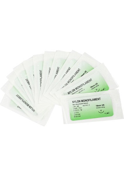 12 Adet/takım Iğne Dikiş Naylon Monofilament Iplik Dikiş Uygulama Seti 3/0 (Yurt Dışından)