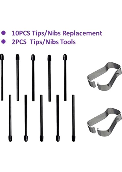 (10 Paket) Dikkat Çekici 2 Stylus Kalem Yedek Uçları/uçları Için Işaretleyici Kalem Uçları/uçları Yumuşak (Siyah) (Yurt Dışından) modelleri