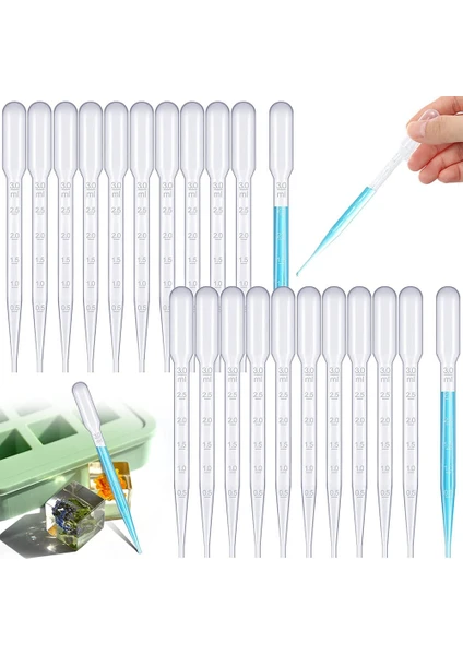 100 Adet 3 ml Plastik Transfer Pipetleri Tek Kullanımlık Kalibre Damlalıklı Pipetler Damlalık 6 Inç Damlalıklı Uçucu (Yurt Dışından)