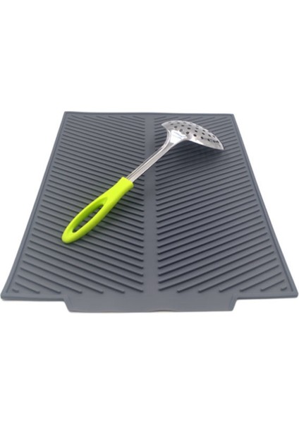 Drenaj Rafı Silikon Bulaşık Damlalıklı Tepsi Büyük Lavabo Kurutma Rafı Tezgah Organizatör Kurutma Rafı Yemekleri Sofra Gri (Yurt Dışından) fiyatları