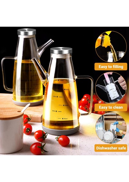 Pişirme Için Büyük Yüksek Borosilikat Cam Yağ Şişesi, Kaymaz Silikon Tabanlı 25FLOZ Yağ ve Sirke Dispenseri Şişesi (Yurt Dışından) modelleri